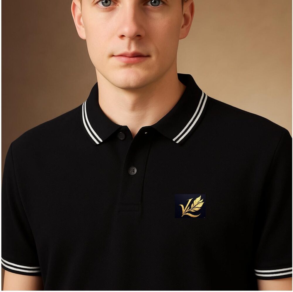 VANCY BLACK SOLID POLO T-SHIRT - 66438 - Image 4