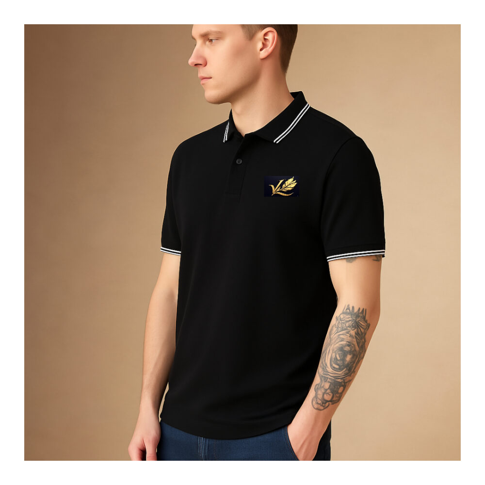 VANCY BLACK SOLID POLO T-SHIRT - 66438 - Image 3