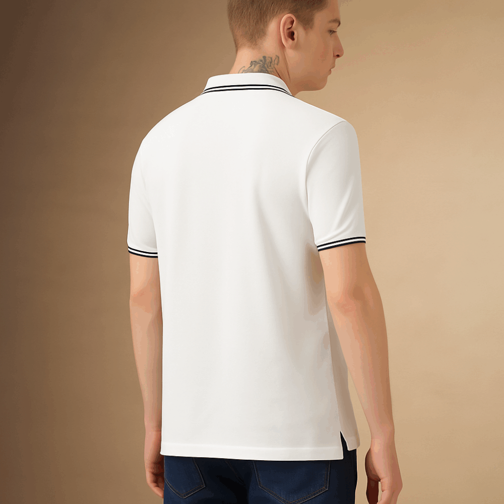 VANCY WHITE SOLID POLO T-SHIRT - 66435 - Image 5